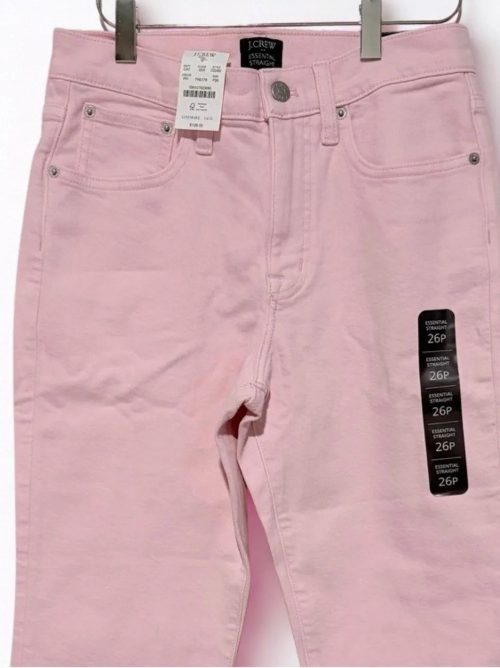 J.Crew Essential Straight Garment Dyed Denim Crop Pink NWT 26P JCrewj